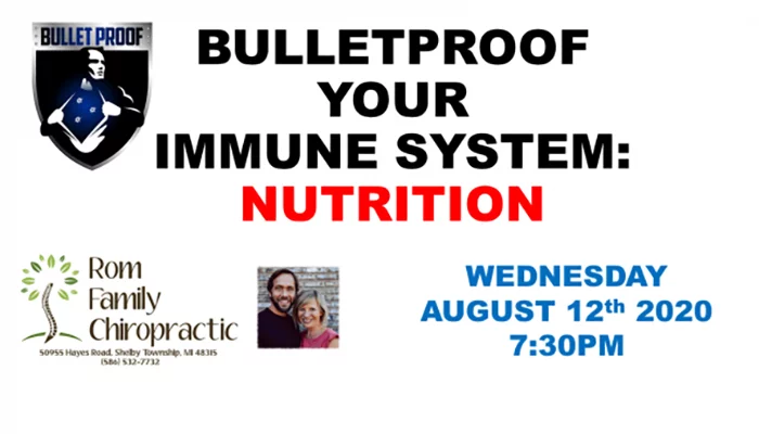 A flyer that says bulletproof your immune system.